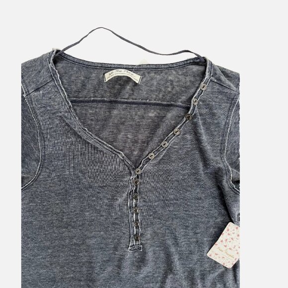 Free People OB1102104 Morgan Henley Top Smoke - Picture 7 of 7